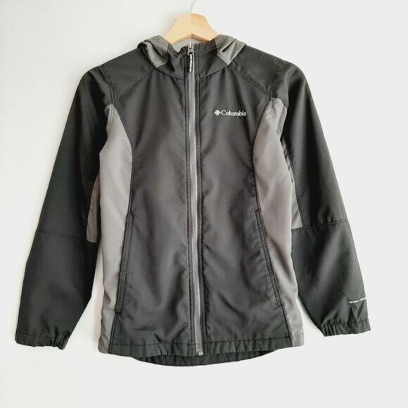COLUMBIA | Omni-Shield Windbreaker Hoodie Jacket Kids Black & Gray Kids Youth M - Picture 15 of 15
